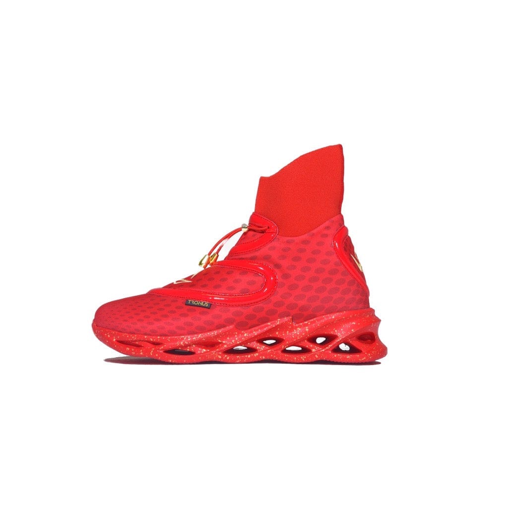 MENS LUXE CUSHIONED HIGH TOPS ALL RED