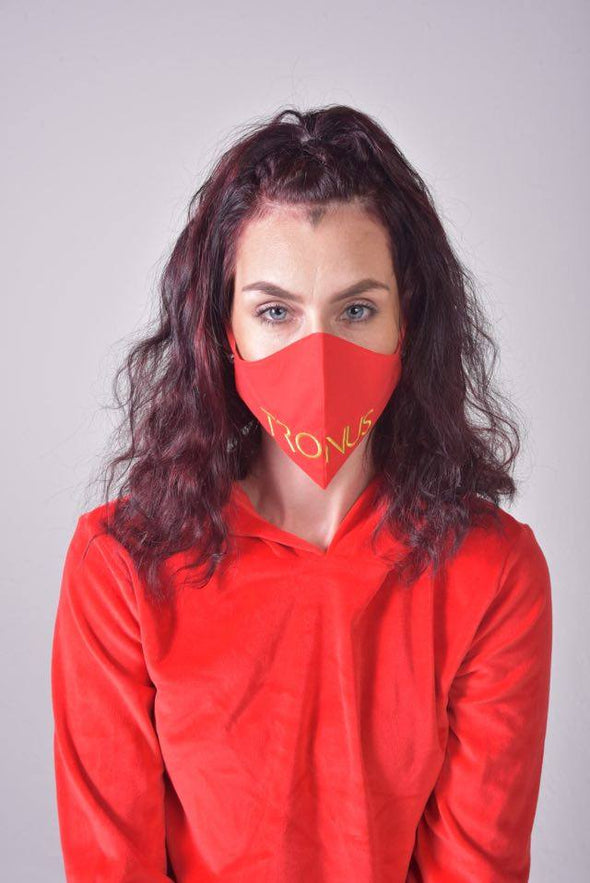 TRONUS RED/GOLD ECO-FRIENDLY UNISEX FASHION MASK (ALL RED)