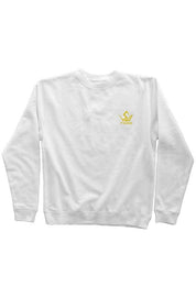 unisex mid-weight left chest emb sweatshirt (white