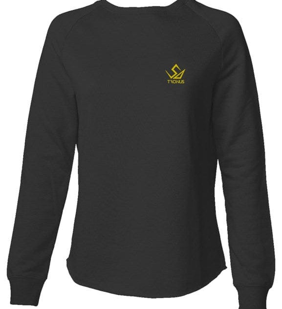 womens lightweight left chest emb sweatshirt (blac