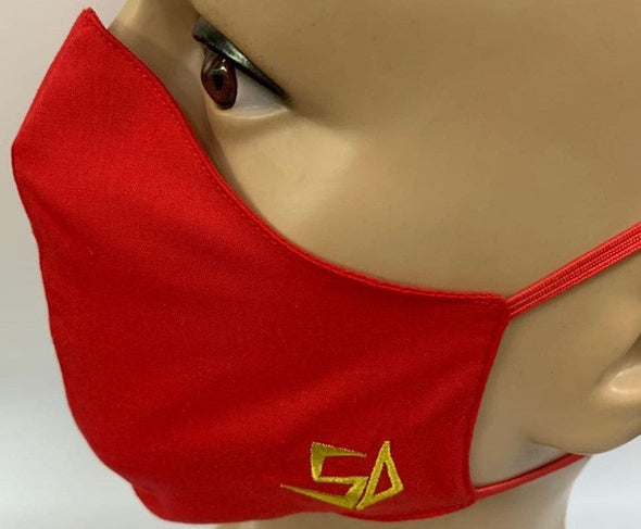 TRONUS RED/GOLD ECO-FRIENDLY UNISEX FASHION MASK (ALL RED)